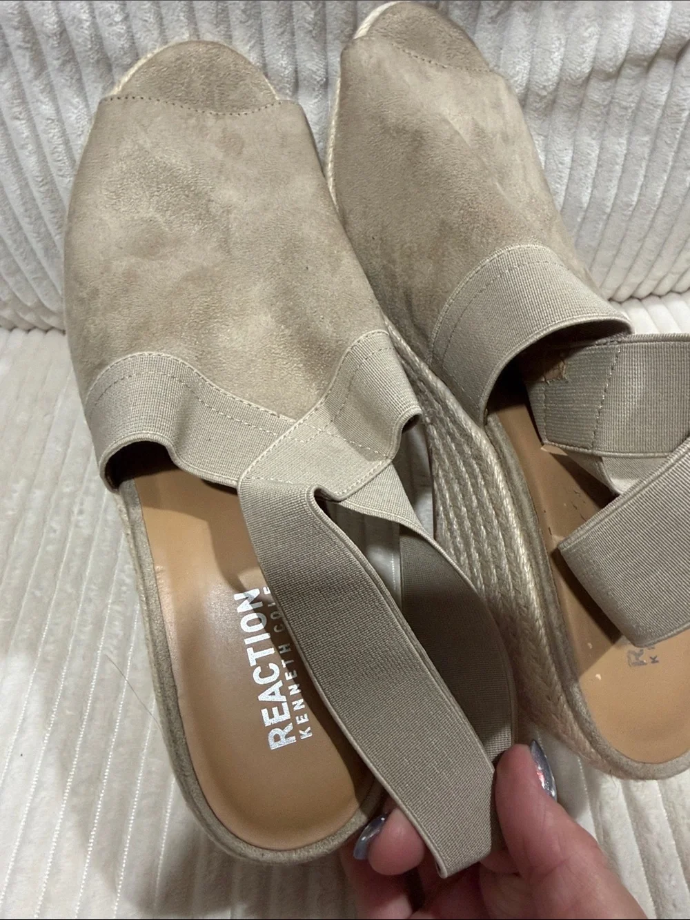 Kenneth Cole Reaction Women’s Taupe Espadrille Wedge Sandals.Worn 2x.Great shape